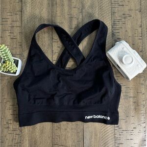 New Balance Black Sports Bra with Criss-Cross Straps